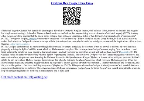 Oedipus Rex Tragic Hero Essay | PPT