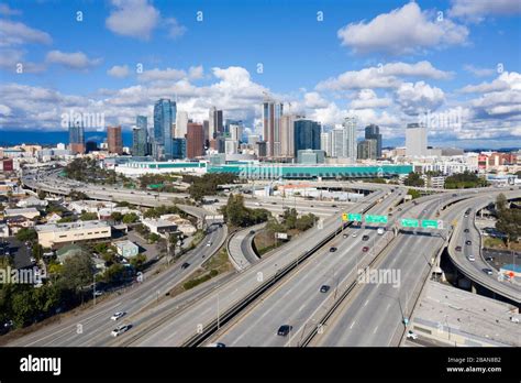 Aerial views of downtown Los Angeles and 10 freeway Stock Photo - Alamy