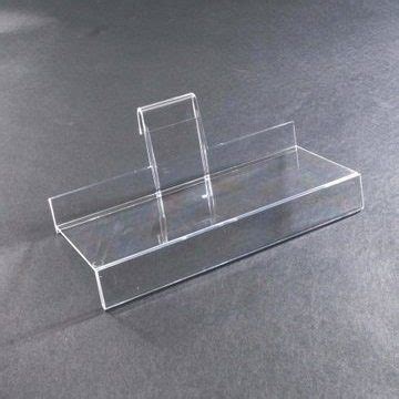 R1710 - Clear Acrylic Shoe Shelf With Ticket Holder For Gridwall - 254mm X 100mm - 10" X 4 ...