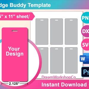 ID Badge Template Id Badge Blank Template SVG DXF Ms Word - Etsy