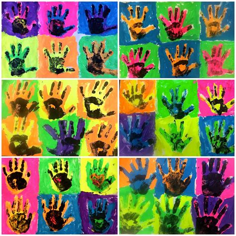 Art. Eat. Tie Dye. Repeat.: Kindergarten Andy Warhol Pop Art Hands