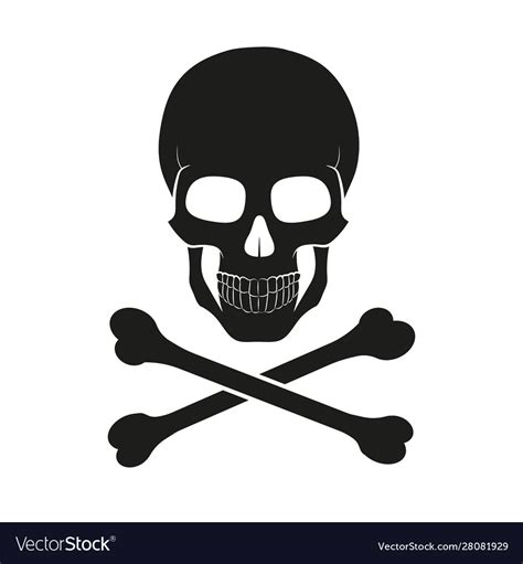 Pirate black skulls and crossbones Royalty Free Vector Image