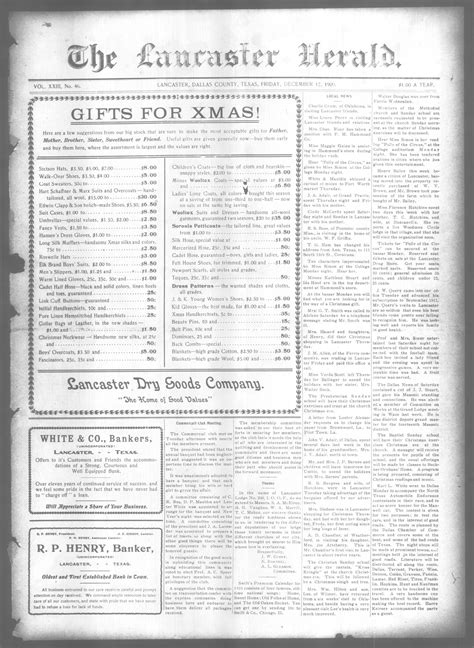 The Lancaster Herald. (Lancaster, Tex.), Vol. 22, No. 46, Ed. 1 Friday, December 17, 1909 - The ...