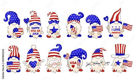 Independents Day vector clipart. 4th of July vector illustration set ...