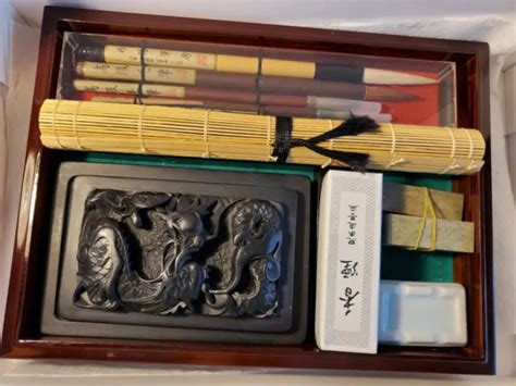 CHINESE JAPANESE 15 pieces Calligraphy Kanji Brush Pen Writing Set Inkstone $250.00 - PicClick