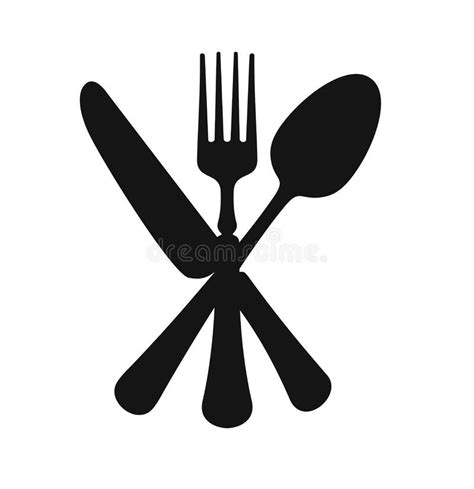 Spoon, Fork and Knife Vector. Stock Vector - Illustration of cafe, equipment: 100058375