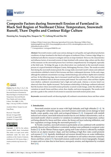 (PDF) Composite Factors during Snowmelt Erosion of Farmland in Black ...