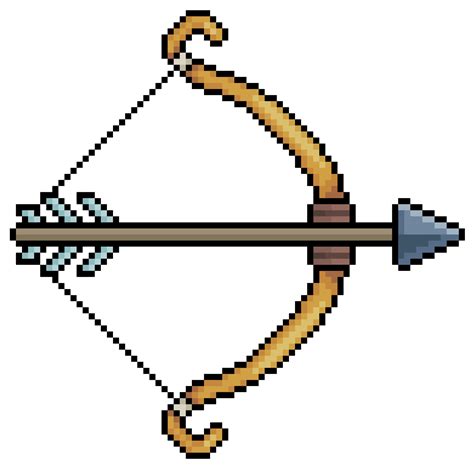 Pixel art archer bow and arrow vector icon for 8bit game on white background 11644561 Vector Art ...