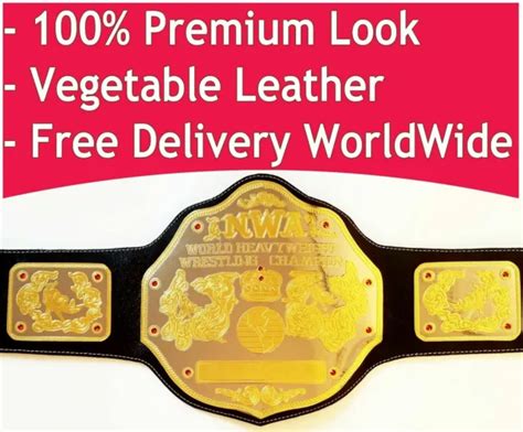 NWA WORLD HEAVYWEIGHT Wrestling Championship Title Belt Big Gold 4 mm Leather $143.85 - PicClick