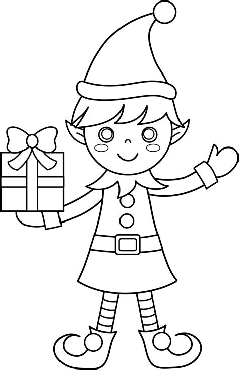 Collection of Elf PNG Black And White. | PlusPNG