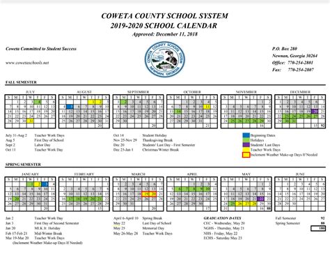 county school calendar 2019 2020