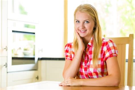 Woman Sitting Behind A Table Free Stock Photo - Public Domain Pictures