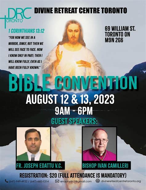 Bible Convention 2023, Divine Retreat Centre Toronto, 12 August to 13 ...