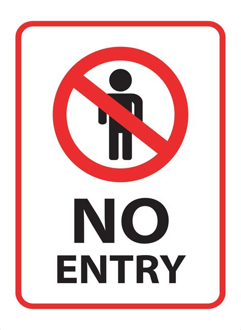 No Entry Sign Printable Board 10486740 Vector Art at Vecteezy