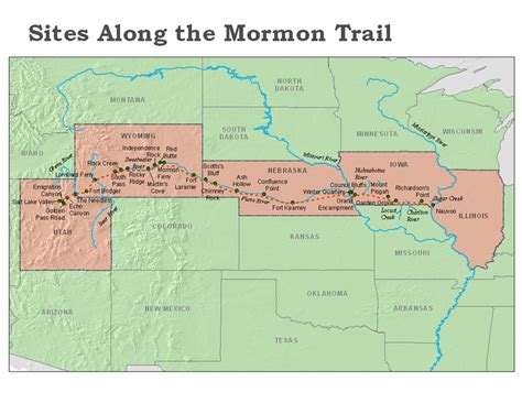 Map of Mormon Trail | Mormon trail, Mormon pioneers, Pioneer day