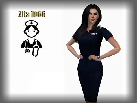 The Sims Resource - NURSE UNIFORM TOP (FIXED)