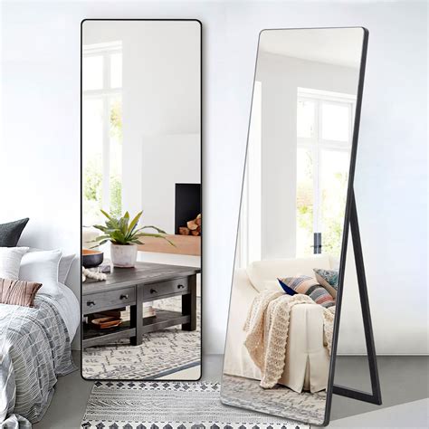 Large Full Length Mirror Wood Frame / Details Of A Modern Bedroom With ...