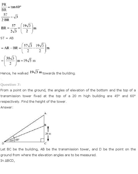 Ch 9 Some Applications of Trigonometry: Maths Class 10 NCERT Solutions ...