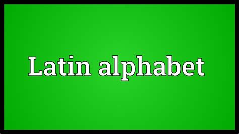 Latin alphabet Meaning - YouTube