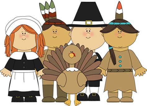 Pilgrims and Indians and a Turkey Clip Art - Pilgrims and Indians and a Turkey Image ...