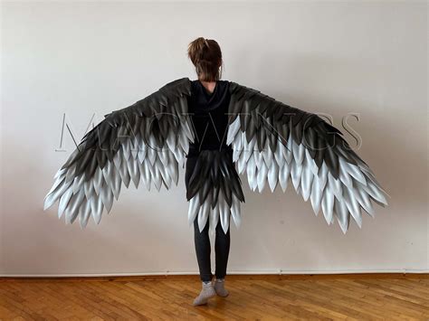 Gray harpy wings and tail bird wings arms as wings bird tail bird costume cosplay harpy costume ...