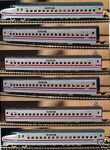 HO SCALE TRAINS 6 AMTRAK HIGH SPEED PASSENGER CARS