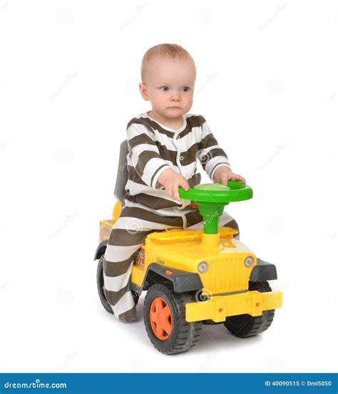 Infant Child Baby Boy Toddler Happy Driving Big Toy Car Truck Stock ...