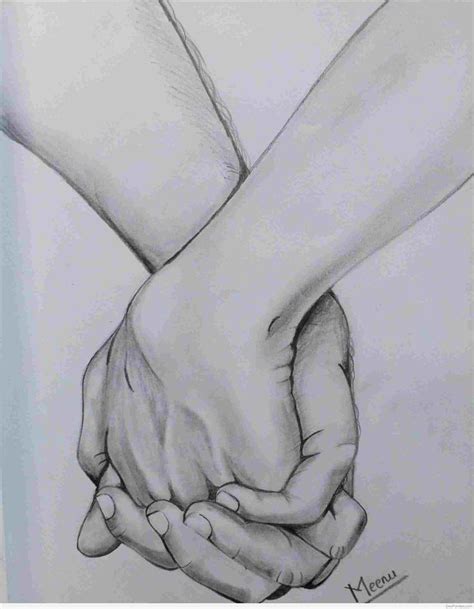 Couple Holding Hands Sketch Easy Sketch Holding Hands | Romantic couple ...