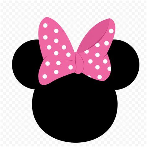 Minnie Mouse Head With Pink Ribbon Bow PNG | Citypng