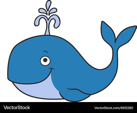 Happy cartoon whale Royalty Free Vector Image - VectorStock