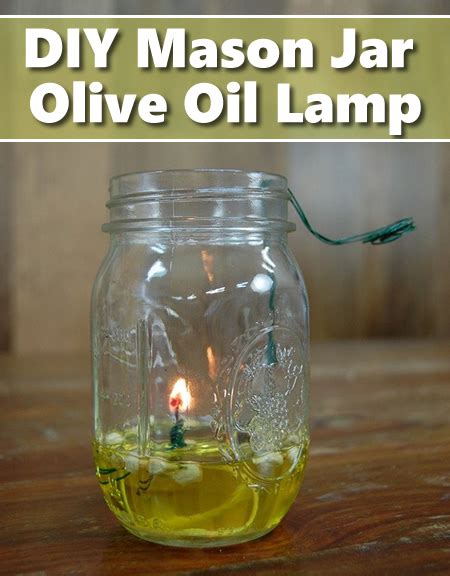 DIY Mason Jar Olive Oil Lamp