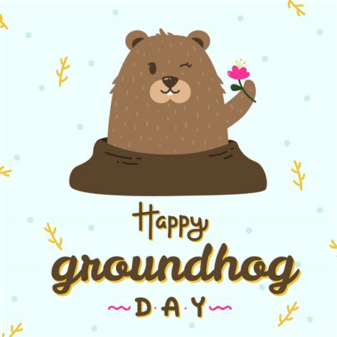 Happy Groundhog Day Vector 273295 Vector Art at Vecteezy