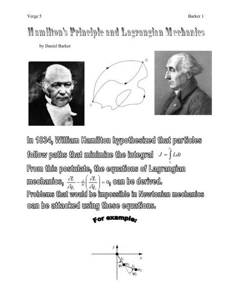 Hamilton's Principle and Lagrangian Mechanics - Goucher College