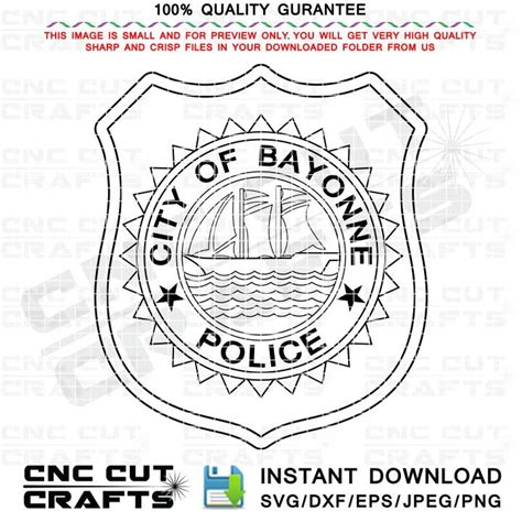 City of Bayonne Police SVG Vector Logo Badge Patch Emblem - Etsy