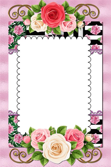 Page Borders Design, Frame Border Design, Photo Frame Design, Collage Design, Frame Floral, Rose ...