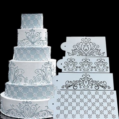 Princess Lace Cake Stencil Set, Cake Craft Stencils,Cake Border Stencils Set, Decorating cake ...