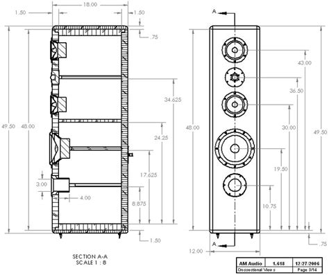 DIY 3-Way Hi-Vi Tower Loudspeaker Project - 1.618 | Speaker plans ...