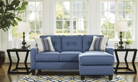 Aldie Nuvella Blue Queen Sofa Chaise Sleeper from Ashley | Coleman ...