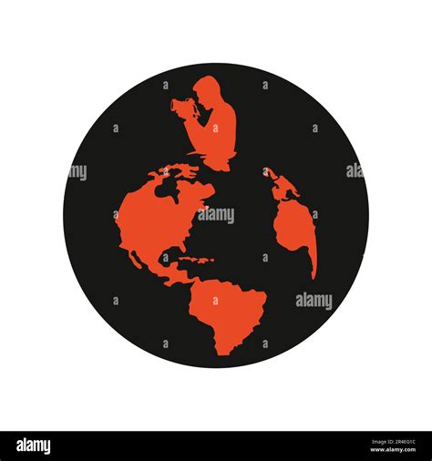 photographer World map icon. Vector illustration. Flat design style eps 10 Stock Vector Image ...