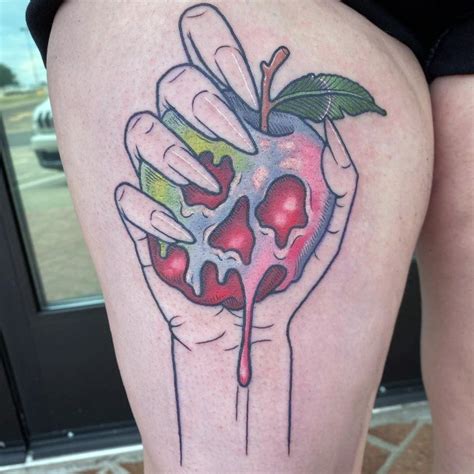 Top 100 Best Poison Apple Tattoos For Women - Snow White Design Ideas