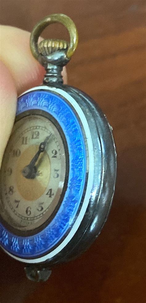 Antique Beautiful Sterling Silver Enamel Pocket Watch Pendant - Etsy