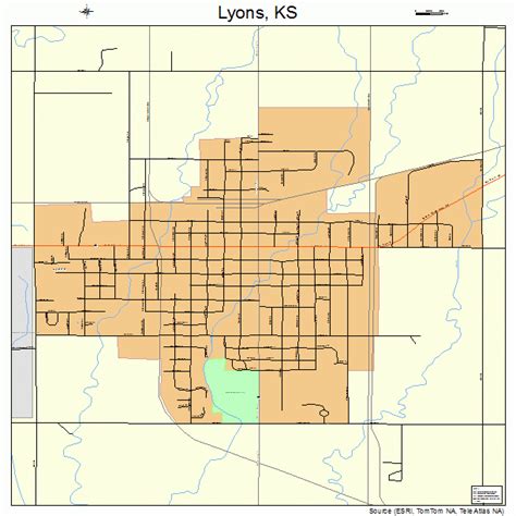 Lyons Kansas Street Map 2043525