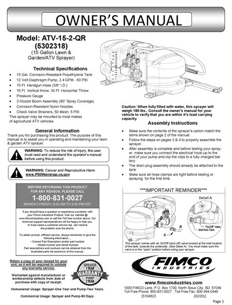 FIMCO 5302318 OWNER'S MANUAL Pdf Download | ManualsLib