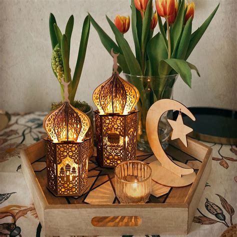 Creative Ramadan Decoration - DIY Palace LED Eid Desktop Wooden ...