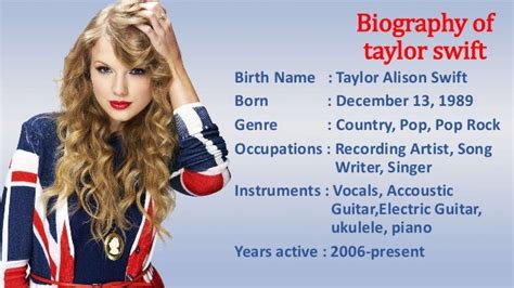 Biography of taylor swift