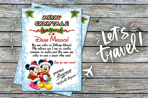 Custom Disney Reveal Letter Surprise Letter from Mickey and | Etsy