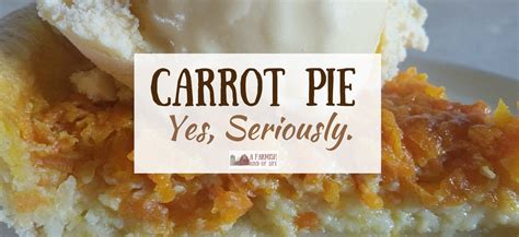 Carrot Pie: Yes, I'm Serious - A Farmish Kind of Life