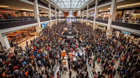 Premium AI Image | A large crowd of people inside a mall