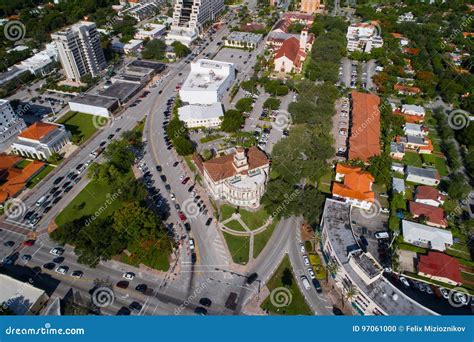 Aerial Image of the Historical Coral Gables City Hall Stock Photo ...