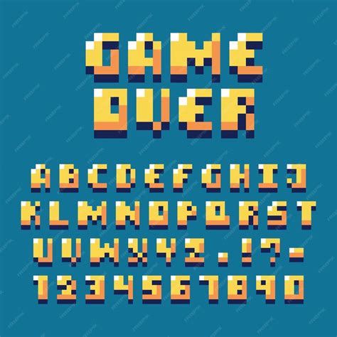 Retro Pixel Video Game Font Royalty Free Vector Image - vrogue.co